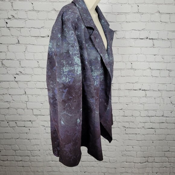 Coldwater Creek Blue & Purple Lightweight Open Notch Blazer Jacket Size 20 - Picture 12 of 13